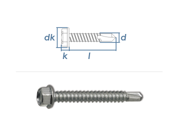 6,3 x 100mm Bohrschrauben Sechskantkopf DIN7504 Stahl verzinkt  (10 Stk.)