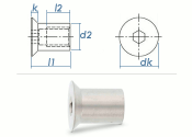 M6 x 16mm H&uuml;lsenmutter mit Senkkopf ISK Edelstahl A1 (1 Stk.)