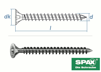 8 x 400mm SPAX Konstruktionsschrauben Vollgewinde TX Senkkopf (1 Stk.)