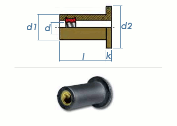 M6 x 24,7mm EPDM-Blindnietmuttern (1 Stk.)