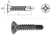 6,3 x 32mm Bohrschrauben Senkkopf PH DIN7504 Stahl...
