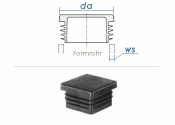 60 x 60mm / WS:2,6-4mm Lamellenstopfen quadratisch PE...