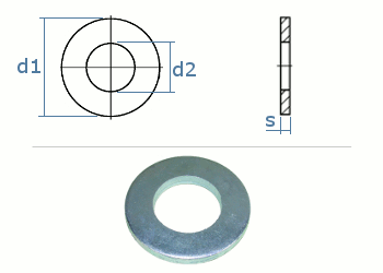 10,5mm Unterlegscheiben DIN134 Stahl verzinkt (100 Stk.)