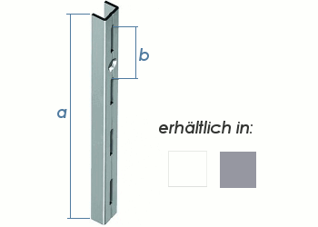 500 x 50mm Wandschiene 1-reihig weiss (1 Stk.)