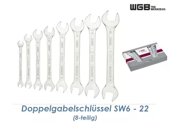 SW6 - 22 WGB Doppelgabelschlüssel Set 8-teilig 690 S verchromt (1 Stk.)