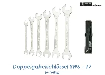 SW6 - 17 WGB Doppelgabelschlüssel Set 6-teilig in Rolltasche verchromt (1 Stk.)