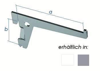 200 x 50mm Einloch-Träger weiss (1 Stk.)