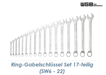 SW6-22 WGB Ring-Gabelschlüssel Set 17-teilig verchromt (1 Stk.)
