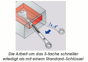 SW8 UNIOR Ring-Ratschengabelschlüssel IBEX verchromt  (1 Stk.)