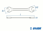 SW12 x 13 UNIOR Doppelgabelschlüssel DIN3110 verchromt  (1 Stk.)
