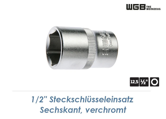 Teng Tools Sechskant-Stecknuss 30 Mm 1/2" Antrieb – Chrom-Vanadium Stahl – Für Erhöhtes Drehmoment & Weniger Abrunden