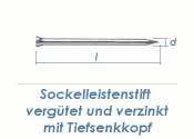 1,4 x 25mm Sockelleistenstifte verg&uuml;tet Stahl verzinkt (100 Stk.)