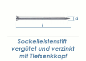 1,4 x 25mm Sockelleistenstifte vergütet Stahl...