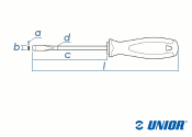 4 x 100mm UNIOR Schlitz-Schraubendreher mit 3K-Griff (1...