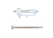 5,5 x 19mm Bohrschrauben Sechskantkopf DIN7504 Edelstahl...