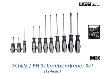 Schlitz / PH WGB Schraubendreher Set 12-teilig mit 2K-Griff (1 Stk.)