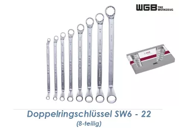 SW6 - 22 WGB Doppel-Ringschlüsselset 8-teilig 290S verchromt (1 Stk.)