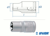 E4 UNIOR Au&szlig;en TX Steckschl&uuml;ssel mit 1/4&quot; Antrieb verchromt (1 Stk.)