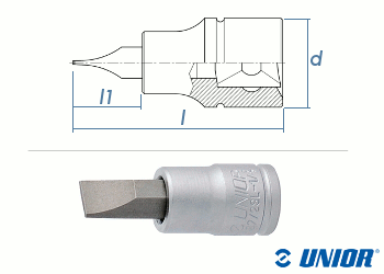 4mm UNIOR Schlitz Steckschlüssel mit 1/4" Antrieb verchromt (1 Stk.)