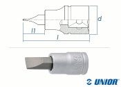 4mm UNIOR Schlitz Steckschl&uuml;ssel mit 1/4&quot; Antrieb verchromt (1 Stk.)