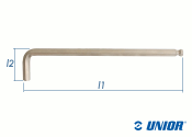 SW2 x 102mm UNIOR Sechskant Stiftschlüssel mit Kugelkopf vernickelt (1 Stk.)