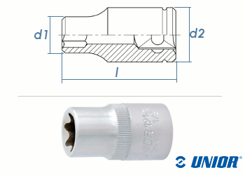 E10 UNIOR Außen TX Steckschlüssel mit 1/2" Antrieb verchromt (1 Stk.)