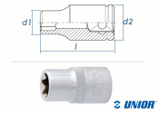 E10 UNIOR Au&szlig;en TX Steckschl&uuml;ssel mit 1/2&quot; Antrieb verchromt (1 Stk.)