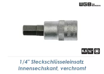 SW5 WGB Innensechskant Steckschlüssel mit 1/4" Antrieb verchromt (1 Stk.)
