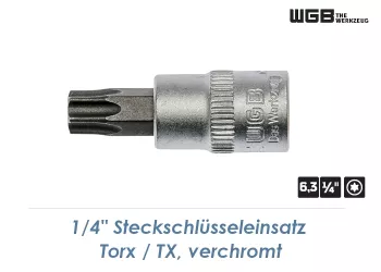 TX15 WGB Steckschlüssel mit 1/4" Antrieb verchromt (1 Stk.)