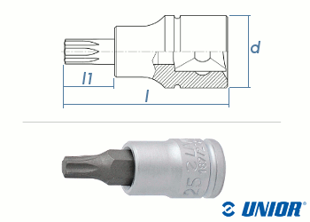 TX40 UNIOR TX Steckschlüssel mit 1/4" Antrieb verchromt (1 Stk.)