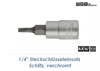 6,5mm WGB Schlitz Steckschlüssel mit 1/4" Antrieb verchromt (1 Stk.)