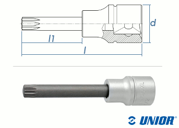 M6 UNIOR Vielzahn Steckschlüssel mit 1/2" Antrieb verchromt (1 Stk.)