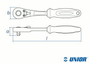 1/4&quot; UNIOR Umschaltknarre 188.1/1ABI verriegelbar verchromt (1 Stk.)