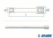 1/4&quot; x 150mm UNIOR Verl&auml;ngerung 188.4/2 verchromt (1 Stk.)