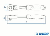 1/2" UNIOR Umschaltknarre 190.1/1ABI verriegelbar...