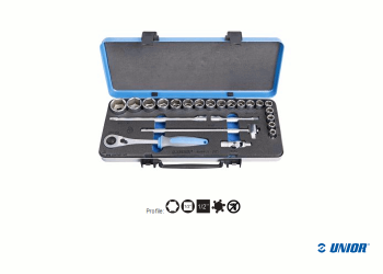1/2" UNIOR Steckschlüssel Set 23-teilig 190BI6P23 verchromt (1 Stk.)