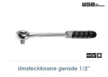 1/2" WGB Umsteckknarre 354 verchromt (1 Stk.)