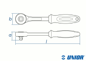 1/2" UNIOR Umsteckknarre 190.9/2BI verchromt (1 Stk.)