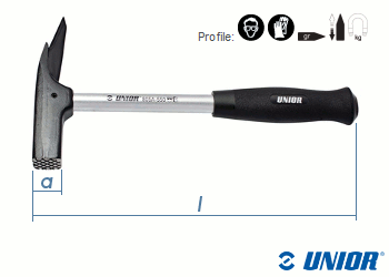 UNIOR Lattungshammer mit Stahlrohrstiel und Magnet 805A (1 Stk.) //AUSL//