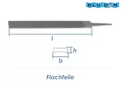 250mm BLU-DAN Flachfeile Schlicht H3 (Fein) ohne Griff (1...