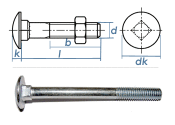 M8 x 180mm Torbandschrauben DIN603 Stahl verzinkt (1 Stk.)