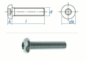 M4 x 10mm Linsenflachkopfschraube TX ISO7380-1 Edelstahl...