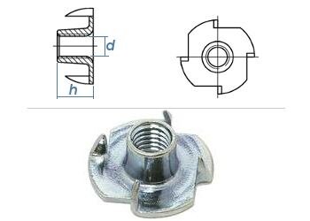 M4 x 8mm Einschlagmuttern verzinkt (10 Stk.)