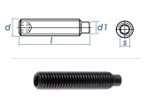 M8 x 40mm Gewindestift Zapfen DIN915 45H schwarz (1 Stk.)