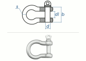 M10 Schäkel geschweift mit Augenbolzen verzinkt (1...