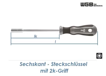 SW8 x 125mm WGB Sechskant Steckschlüssel mit 2k Griff (1 Stk.)