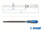 200mm UNIOR Dreikantfeile Halbschlicht (Halbfein) mit 2-K...