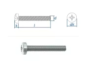 M8 x 16mm Linsenkopfschrauben PH DIN7985 Stahl verzinkt...