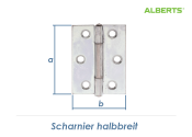 51 x 37mm Scharnier halbbreit verzinkt (1 Stk.)