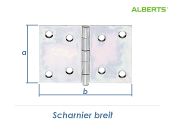 60 x 90mm Scharnier breit verzinkt (1 Stk.)